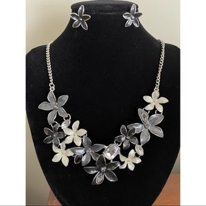 Intricate Floral Necklace and Earring Set.